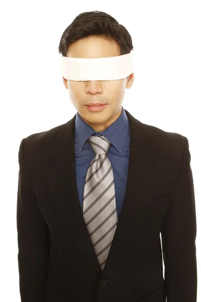 Blindfolded işadamı — Stok fotoğraf