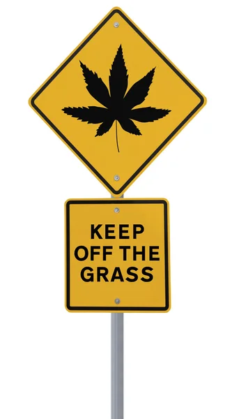 Znak drogowy liść marihuany — Zdjęcie stockowe