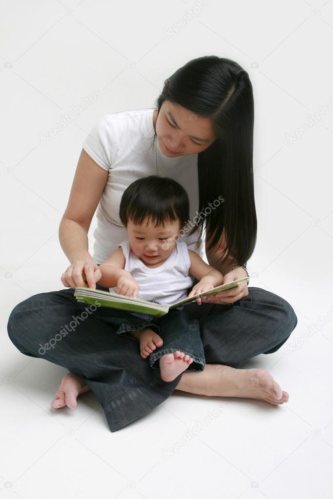Woman and Child Reading
