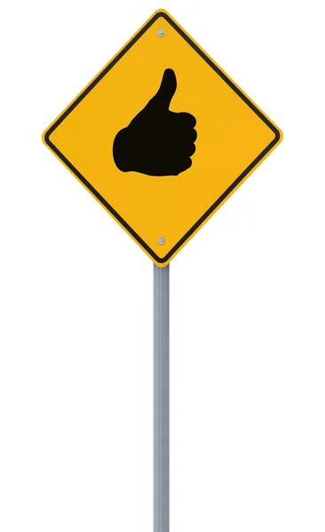 Thumbs Up Road Sign — Stock Photo, Image
