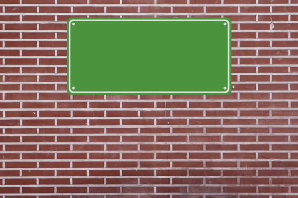 Blank Sign on Brick Wall