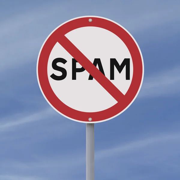 No se permite spam — Foto de Stock