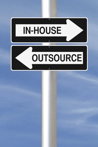 In-House or Outsource — Stock Photo, Image