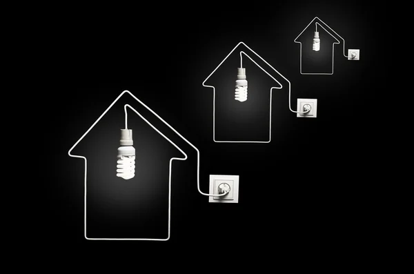 Konut evlerde elektrik kavramı — Stok fotoğraf