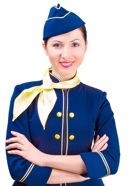 Schöne lächelnde Stewardess — Stockfoto