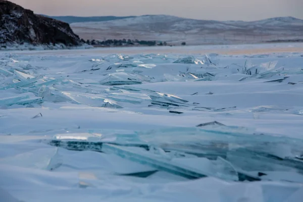 Baikal Bevroren Meer Reizen Winter Baikal Het Diepste Meer Aarde — Stockfoto
