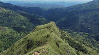 Yeşil dağlar ve yaz vadileri, doğa ve seyahat arazileri üzerinde uçuş, 4K