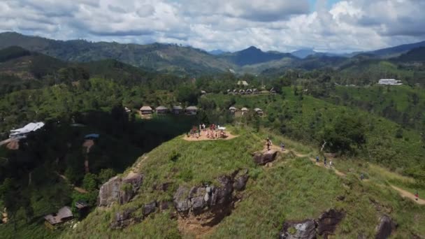 Little Adam Peak Mountain Ella Sri Lanka Aerial View — Stock Video