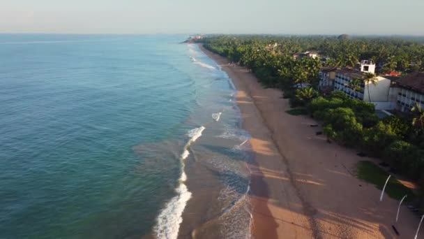 Wybrzeże Sri Lanki Azję Ocean Indyjski Plaża Hotele Wśród Dżungli — Wideo stockowe