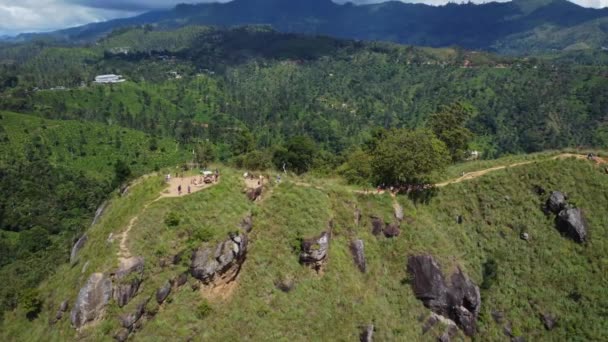 Küçük Adam Tepesi Ella Sri Lanka Dağın Etrafında Uçuyor Dan — Stok video