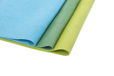 Beyaz arka planda izole keten masa peçete