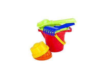 Beyaz izole çocukların plaj oyuncakları