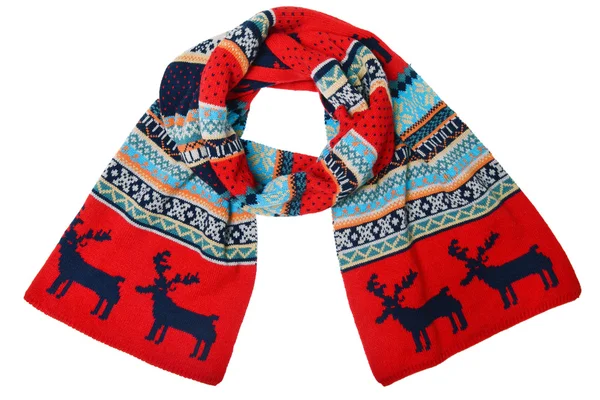 Vlněné pletené šátek s skandinávském vzoru Stock Snímky