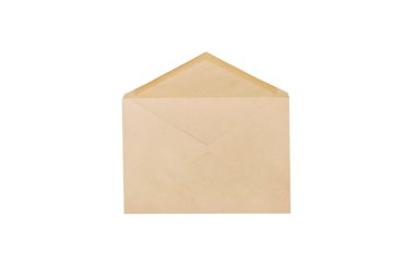 Kahverengi zarf beyaz arkaplanda izole