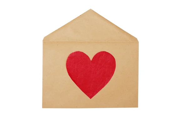 Open envelope with paper heart Stock Picture
