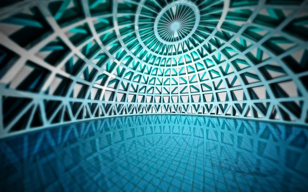 Concepto de espíritu azul de la piscina de natación arquitectónica moderna —  Fotos de Stock