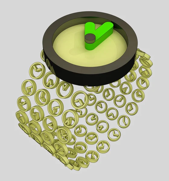 Primer plano de la ilustración moderna del concepto de reloj dorado — Foto de Stock