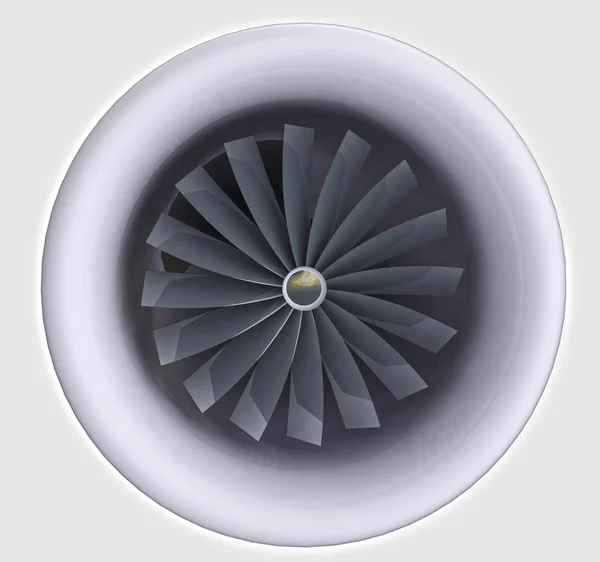 Close up on jet engine with turbine — Stock Photo, Image