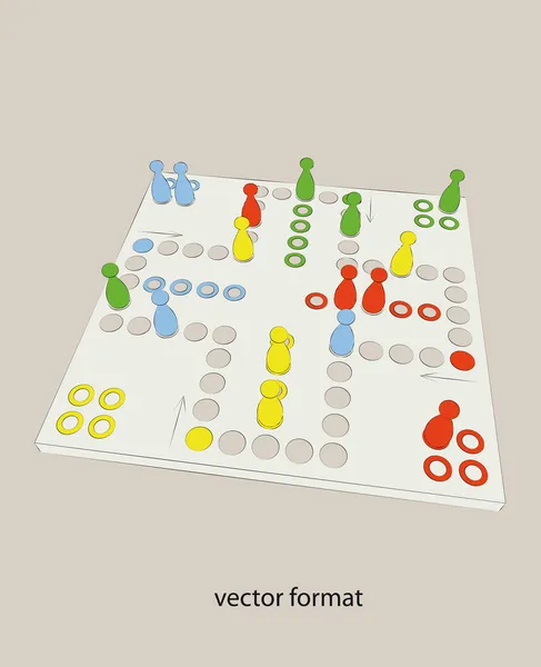 Elszigetelt gyermek játék ludo vektoros illusztráció — Stock Vector