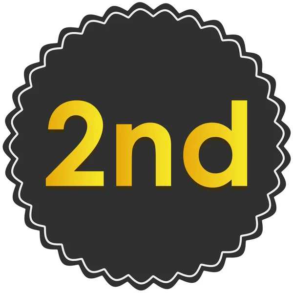 Tweede plaats tekst kampioenen vector pictogram geel — Stockvector