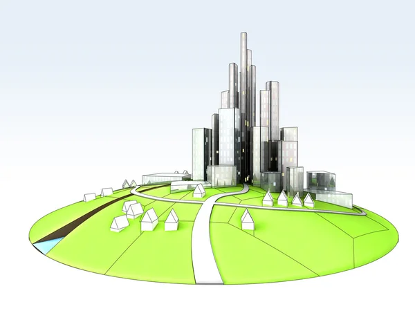 Városkép a fenntartható városi fejlesztési egység — Stock Fotó