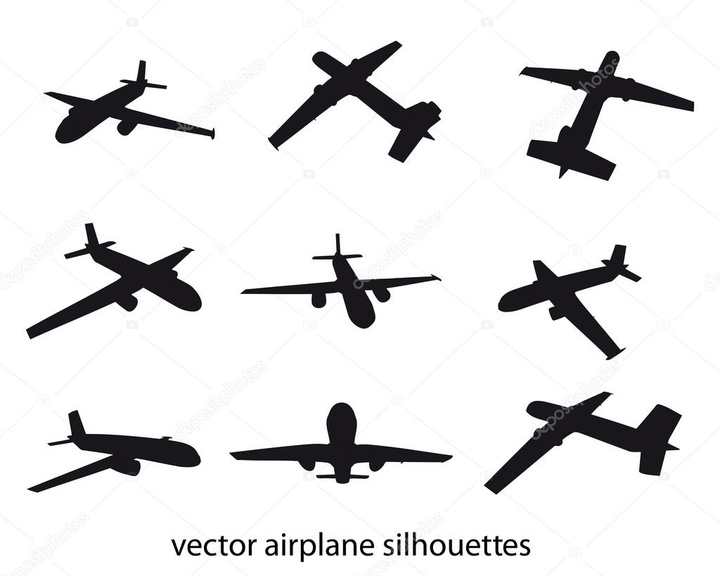 Travel airplane silhouettes vector pack