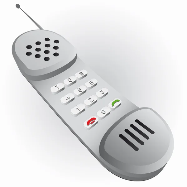 Vettore del telefono cellulare grigio metallo ombreggiato vecchio — Vettoriale Stock