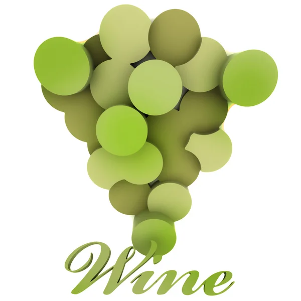 Vinheta isolada de uvas de vinho verde com texto de amostra — Fotografia de Stock