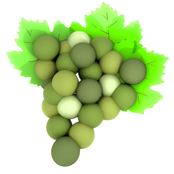 緑の葉と緑のワイン用葡萄の成熟に分離の詳細 — ストック写真