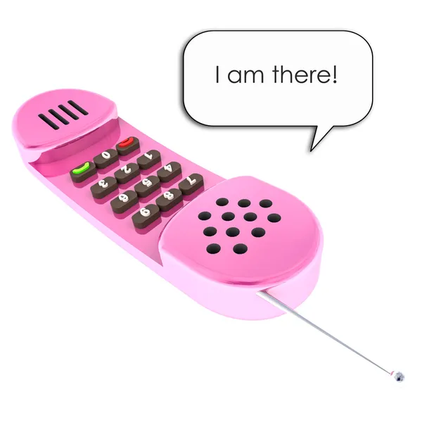 Isolerade rosa skuggade gamla girly luren telefon rendering — Stockfoto