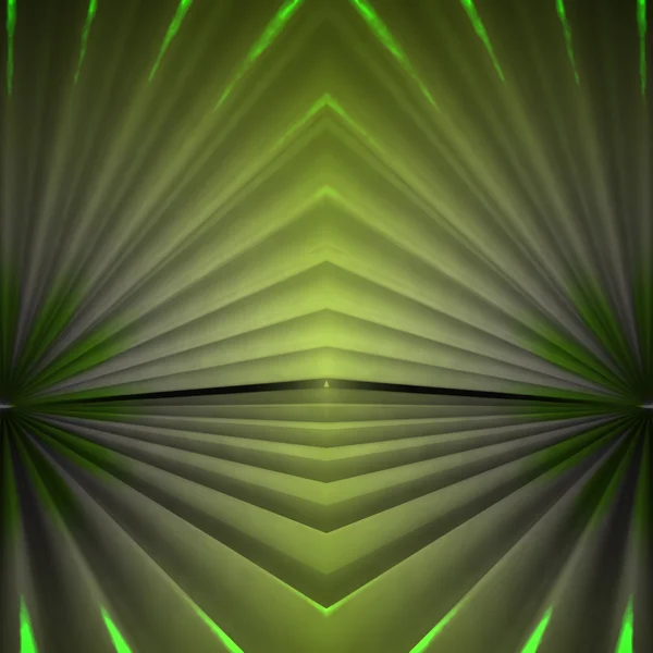 Stair abstract symmetric shape background with green yellow light — Stock Photo, Image