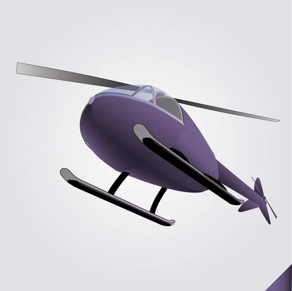 Helicóptero urbano isolado em vetor de voo em ação — Vetor de Stock
