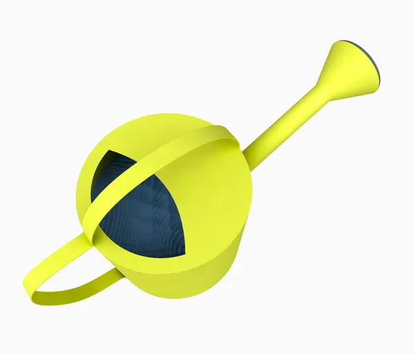 Yellow painted ewer flower watering tool — Stock Photo, Image