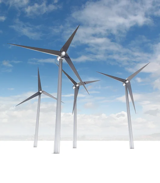 Wind power energy concept on blue skyground — Stock Photo, Image