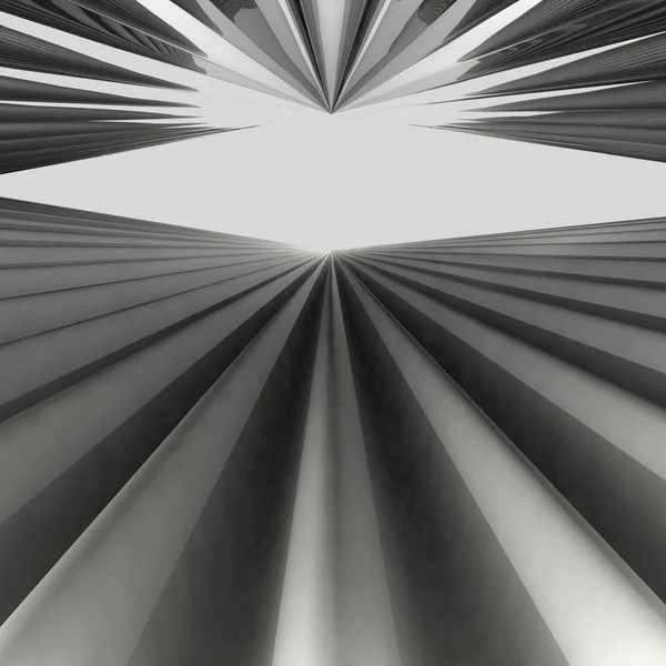 Abstract black and white symmetric wavy shape backdrop — Stock Photo, Image