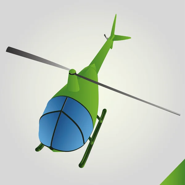 Juguete de helicóptero verde aislado en vuelo vector — Archivo Imágenes Vectoriales