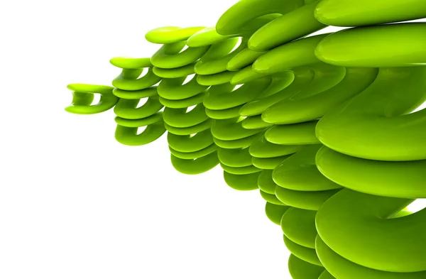 Тривимірні абстрактні зелені круглі форми концептуального фону природи — стокове фото
