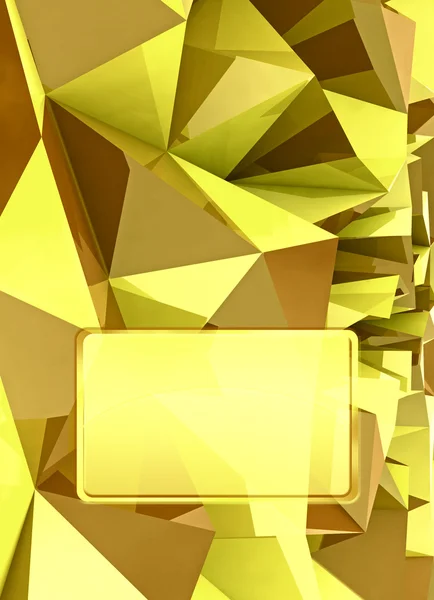 Yellow shiny triangular three dimensional shape card cover illustration — Stock Photo, Image