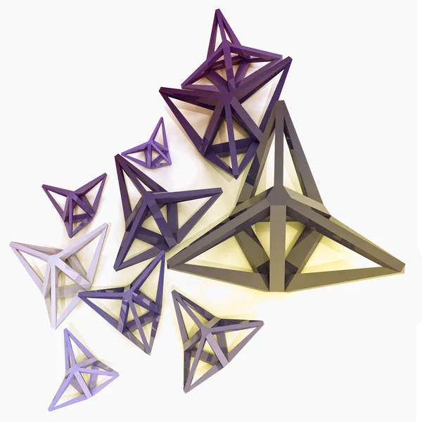 レトロな 3次元抽象図形の正方形の背景 — ストック写真