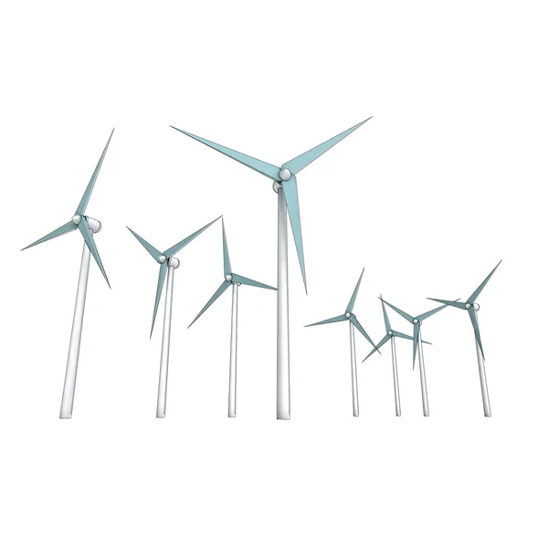 Мощная концепция изолированной энергии ветра — стоковое фото