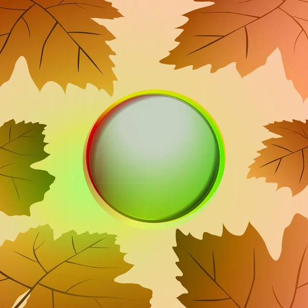 Cadre de cercle de couleur marron et vecteur de carte de feuilles de vin — Image vectorielle