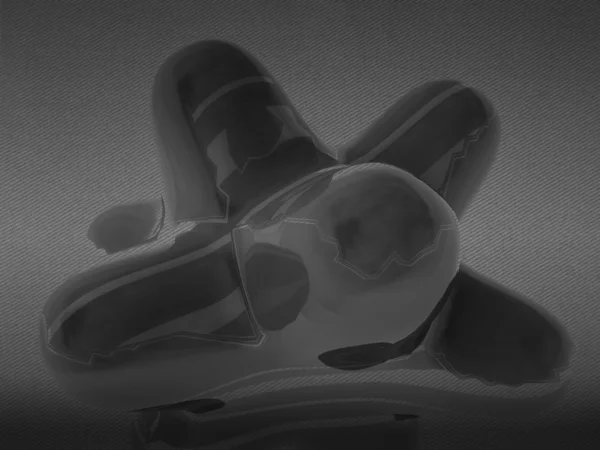 抽象飞行流体形状黑色和白色背景 — 图库照片