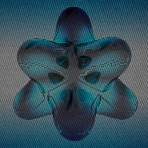 流体抽象蓝色圆的形状方形背景 — 图库照片