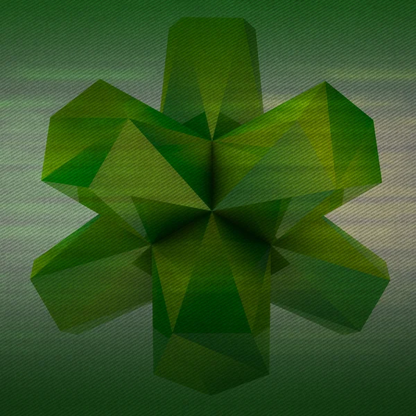 녹색 색된 삼각된 추상 모양 사각형 배경 — 스톡 사진