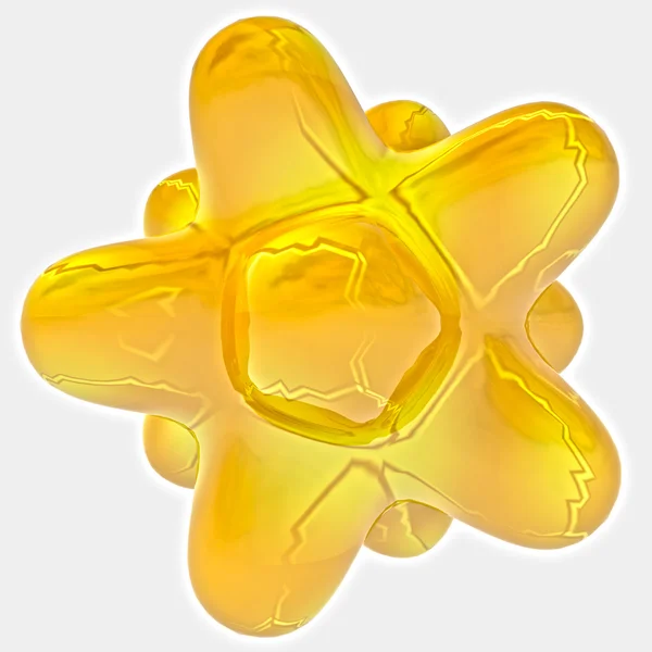 孤立黄色酷抽象性质流体形状背景 — 图库照片