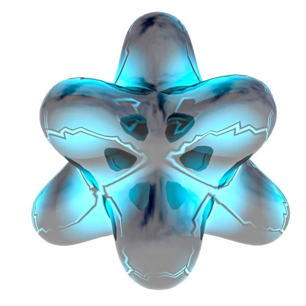 Απομονωμένη μπλε λαμπερό δροσερό αφηρημένη φύση υγρών σχήμα φόντου — Φωτογραφία Αρχείου