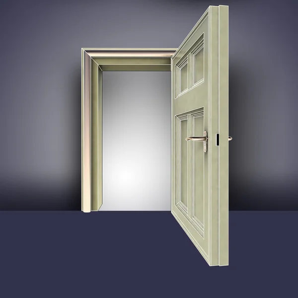 Open doorway frame in empty room concept illustration — Stock Photo, Image