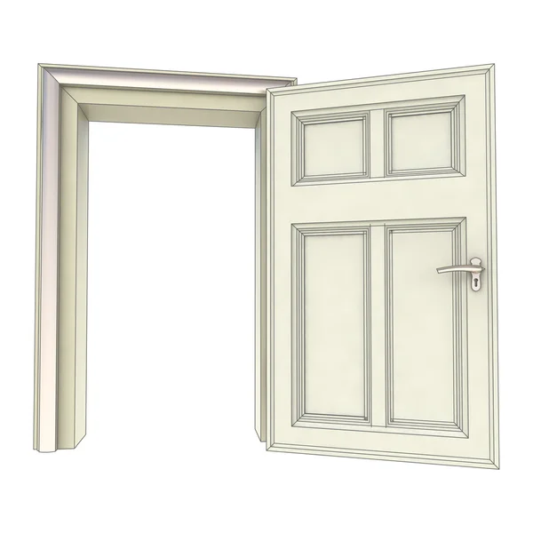 Isolado oped doorway conceito ilustração — Fotografia de Stock