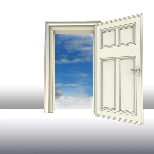 Open doorway abstract concept to heaven illustration — Stock Photo, Image