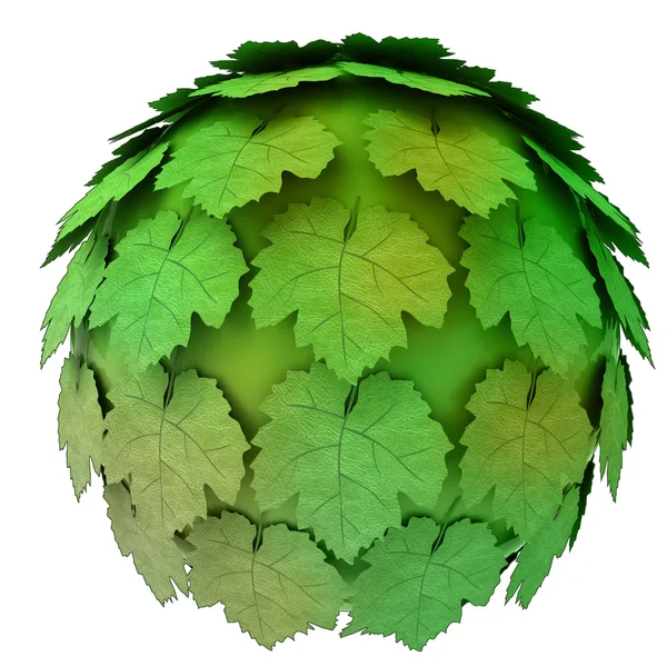 격리 된 추상 녹색 단풍나무 나무 꼭대기 모양 개념 그림 — 스톡 사진